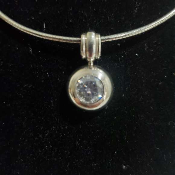 925 Sterling Silver Cubic Zirconia Necklace - Picture 2 of 8